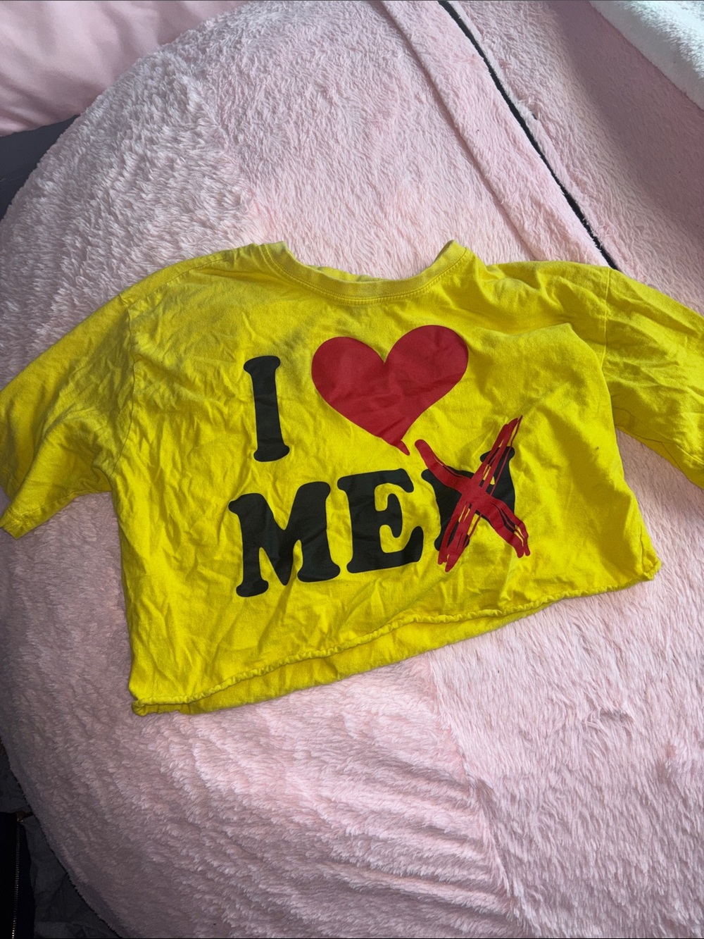 Yellow Graphic Tee with Red Heart